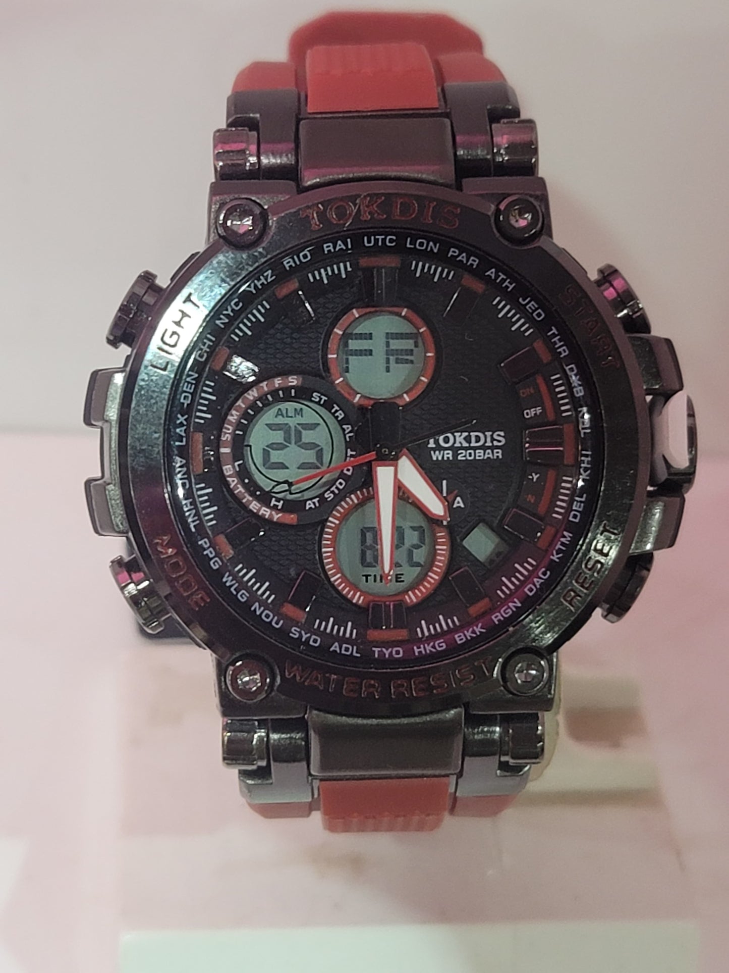 TOKDIS Metal Dial, Dual Time Sports Watch For Men