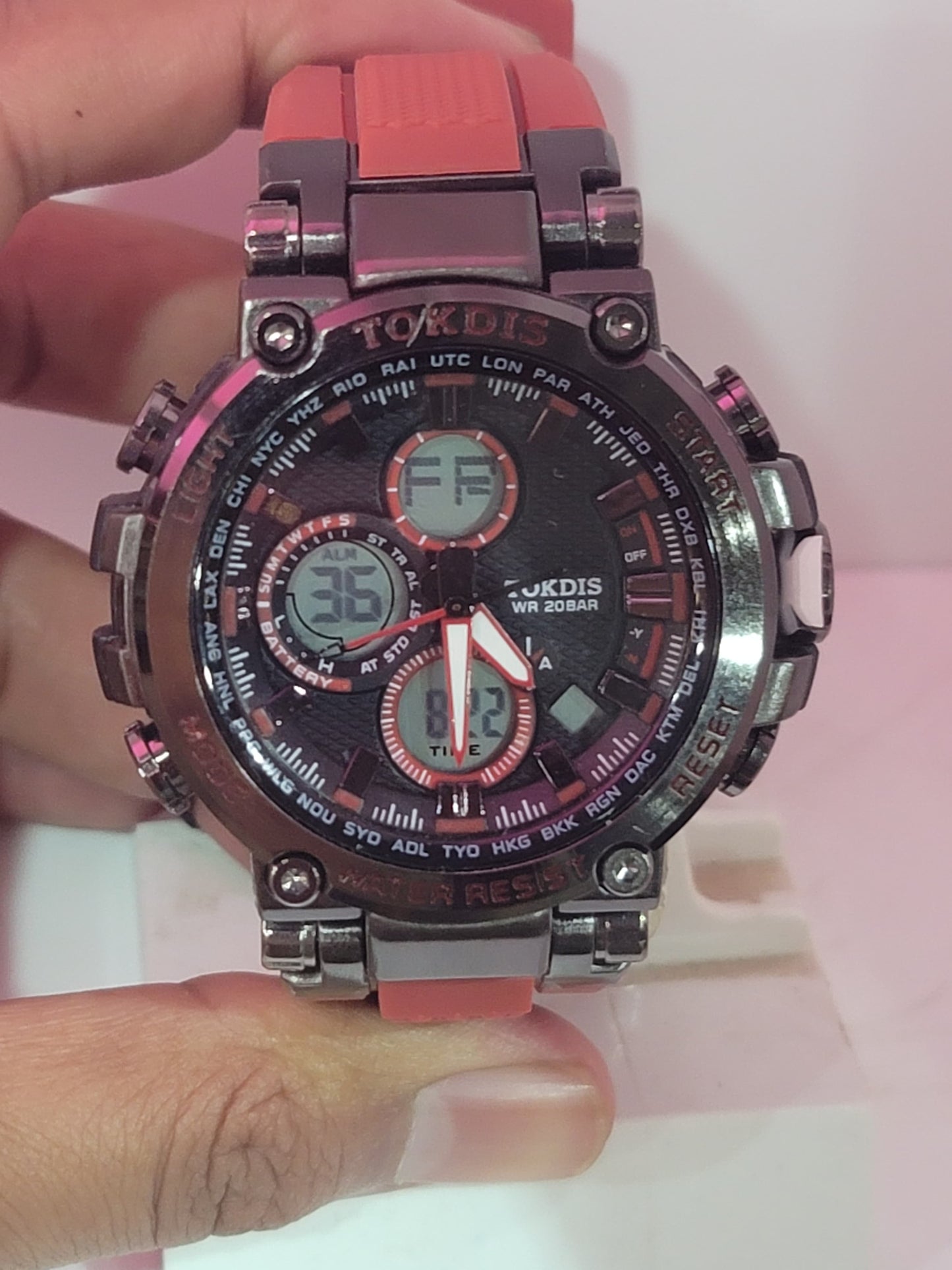 TOKDIS Metal Dial, Dual Time Sports Watch For Men